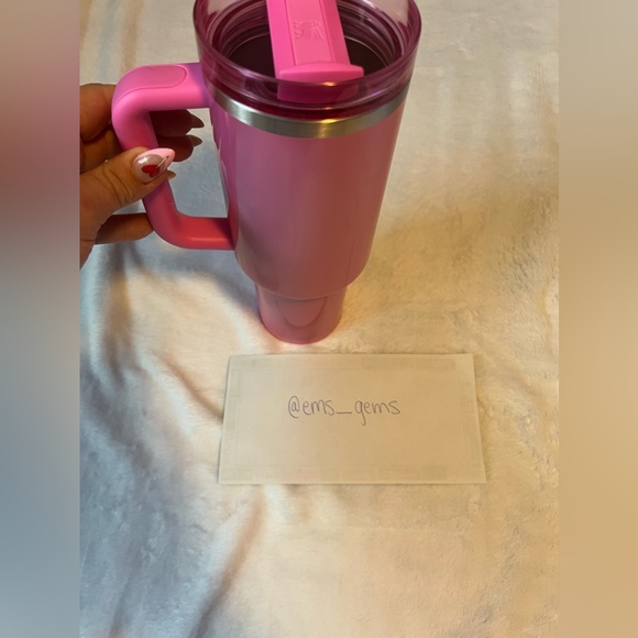 Stanley x Starbucks WINTER PINK Sparkle 40oz Tumbler Authentic - Picture 7 of 7